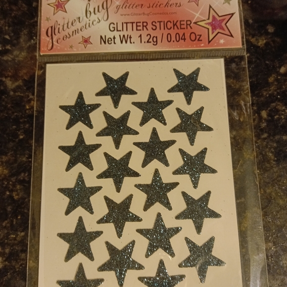 NEW: sets/performance🏆💎🤸‍♀️⭐TURQUOISE GLITTER STARS ⭐🤸‍♀️💎🏆BODY STICKERS - Picture 4 of 6